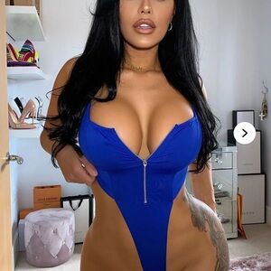 Fashion Nova Blue Bodysuit